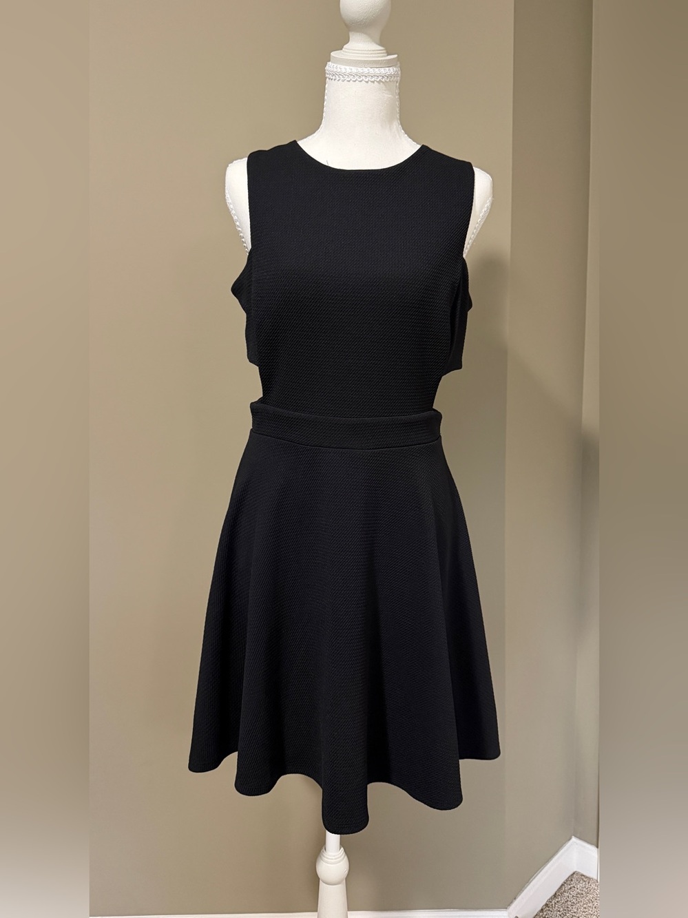 Black Sleeveless Fit-and-Flare Dress